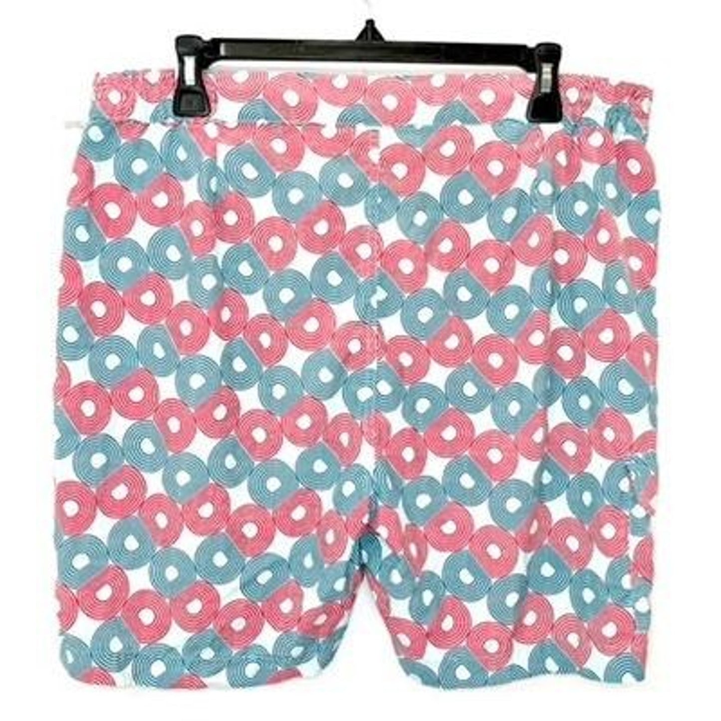 Original Penguin Mens Board Shorts Swim Trunks Size 34 Geometric Retro Red Teal