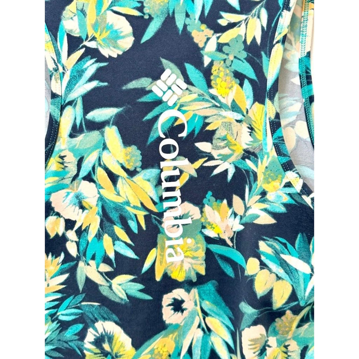 Columbia Hike Performance Tank Top Womens Medium Blue Floral Omni-Wick NWT