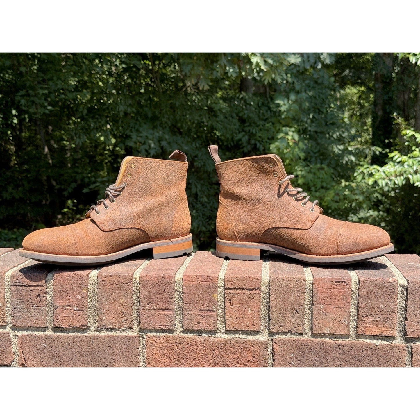 TAFT The Dragon Men Boots Size 10 Rust Brown Textured Leather Cap Toe NIB 952029