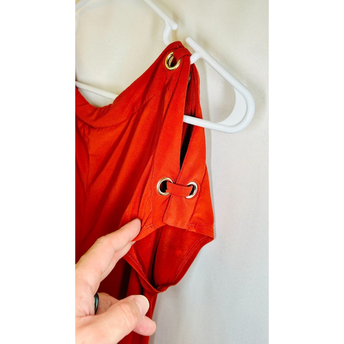 PERSEPTION CONCEPT Women Blouse MEDIUM(8-10) Knit Top Casual Office Red