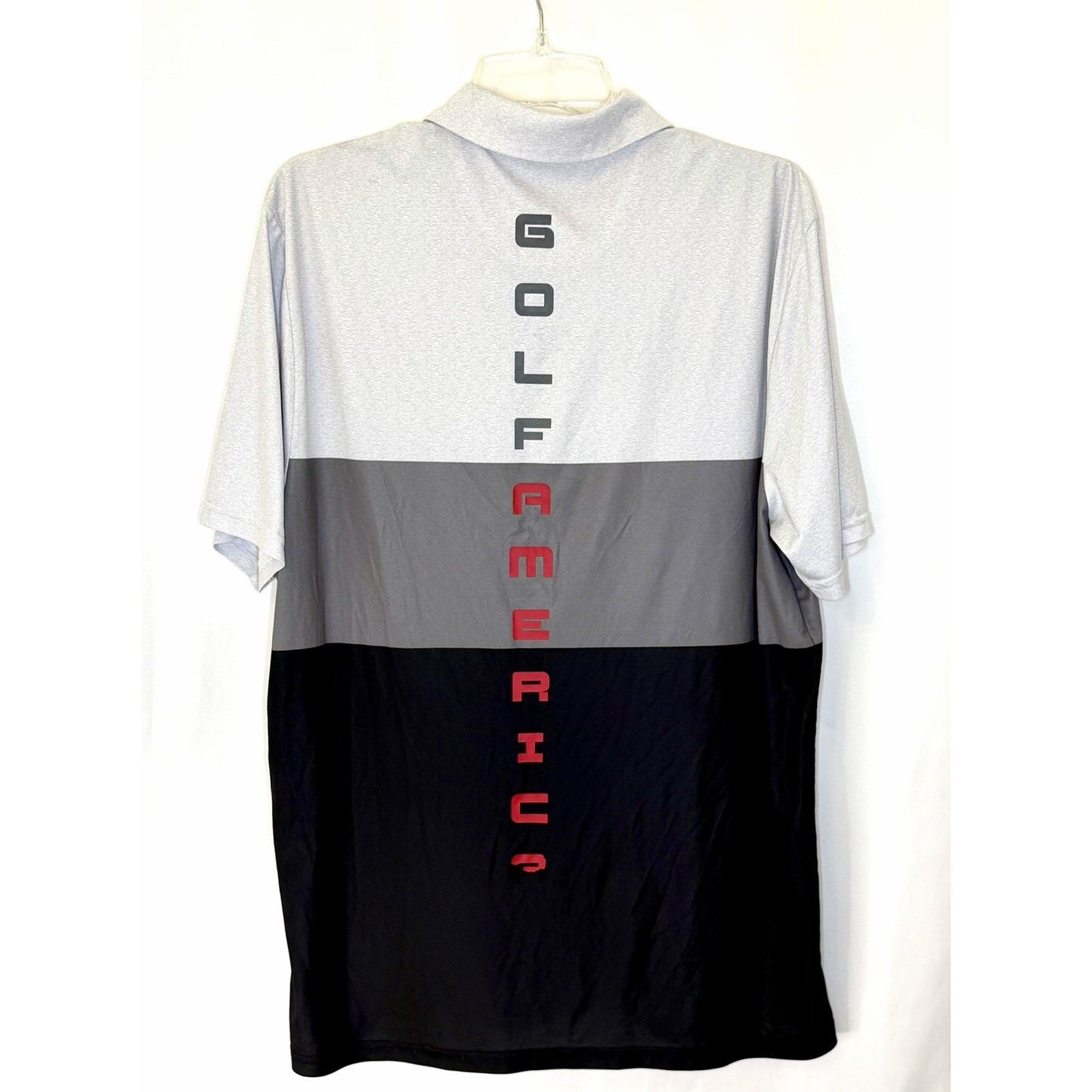 Golf Of America Polo Men’s Large Grey/Black Performance Shirt