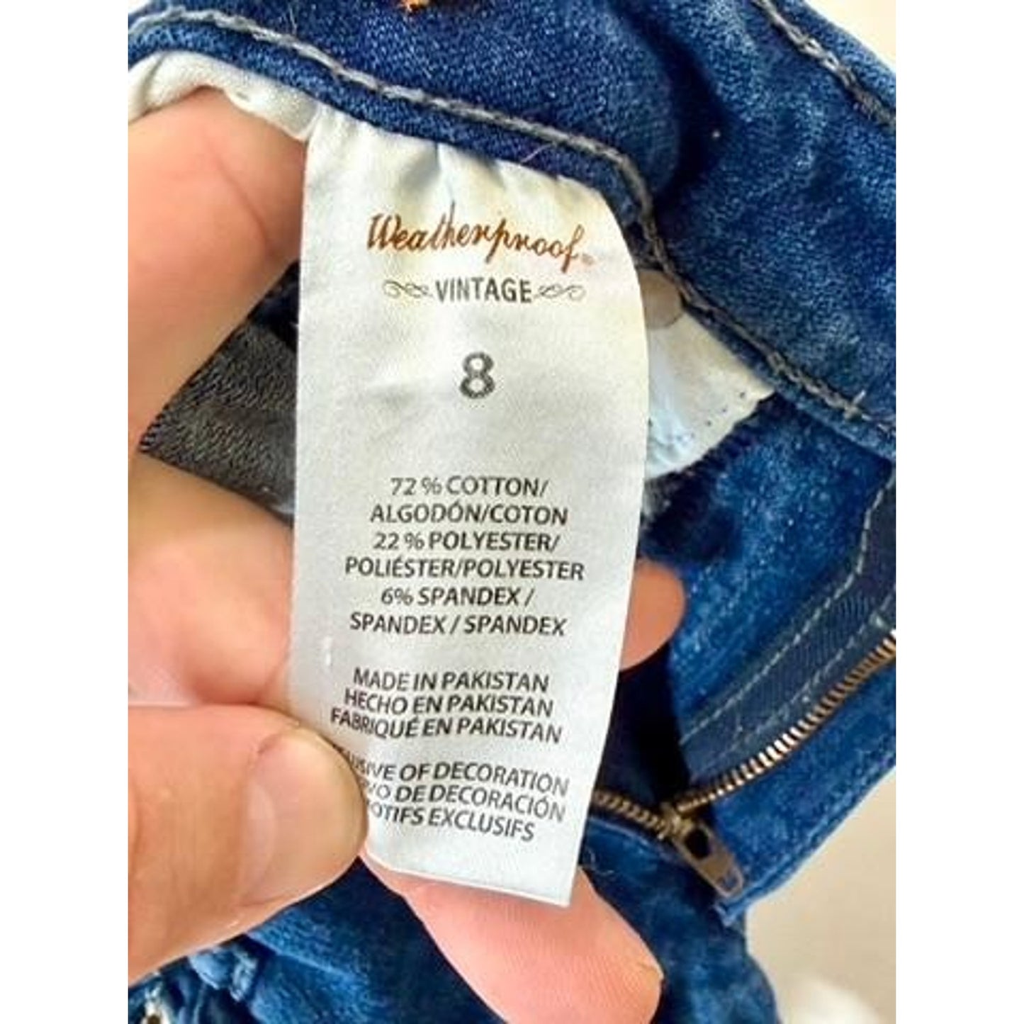 Weatherproof Vintage Boys Slim Fit Jeans Size 8 Medium Wash Blue Denim Stretch
