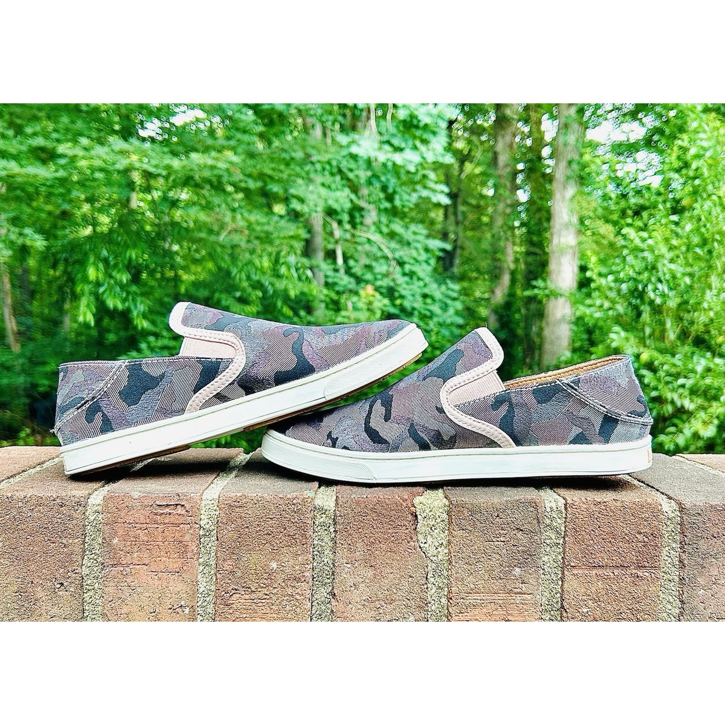 OluKai Pehuea Pa'i Ke Au Camo Slip On Sneakers Women's 7 - Slip On - Hide Heel