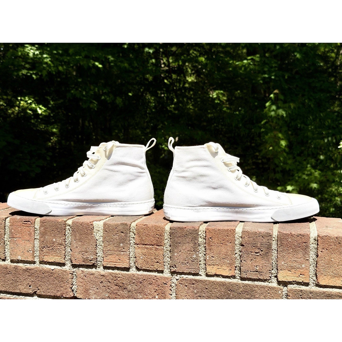 Armani Exchange Men's High Top Icon Logo Canvas Sneakers White Size 11 Excellent