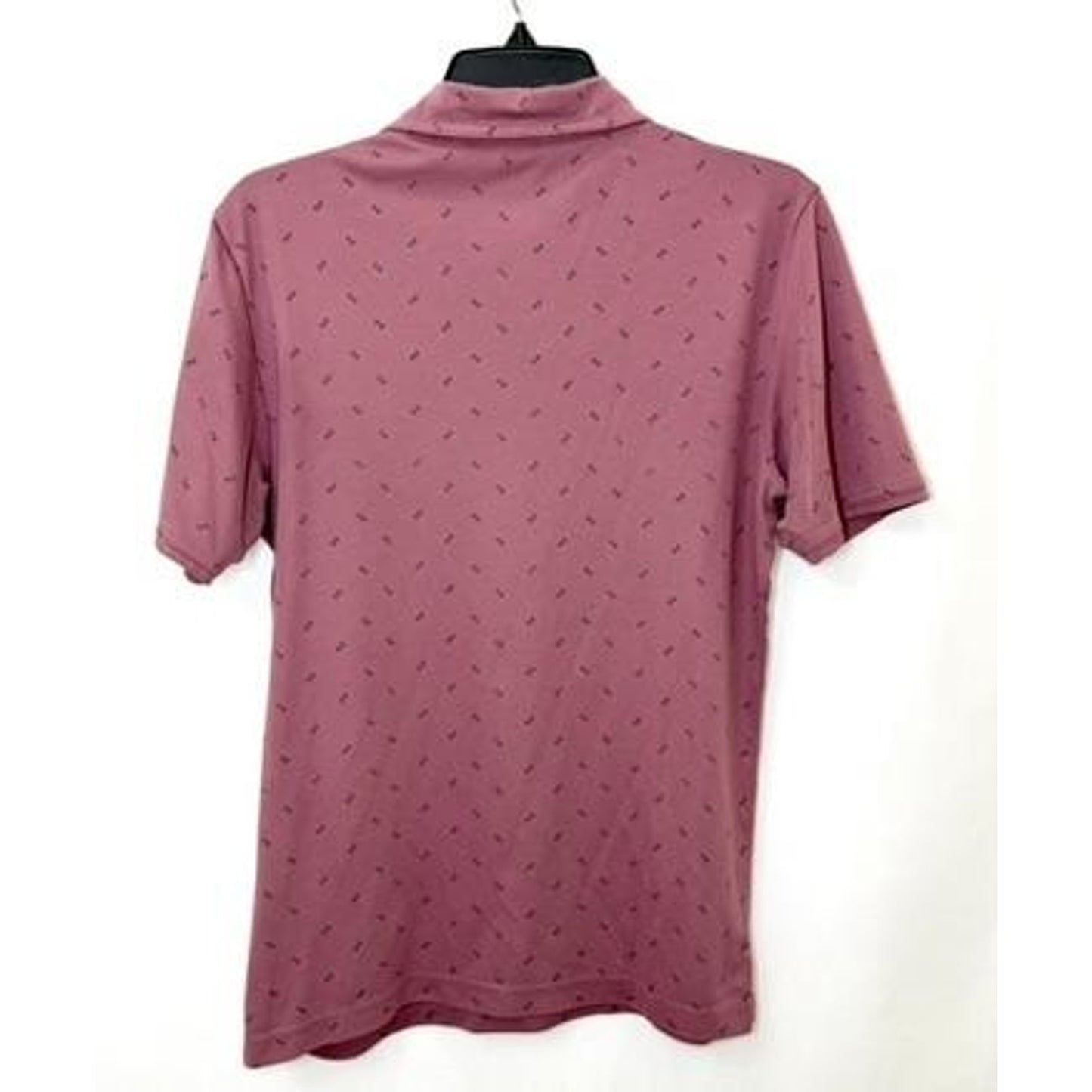 TravisMathew Polo Shirt Mens Small Pink Geometric Print Short Sleeve Golf Tee