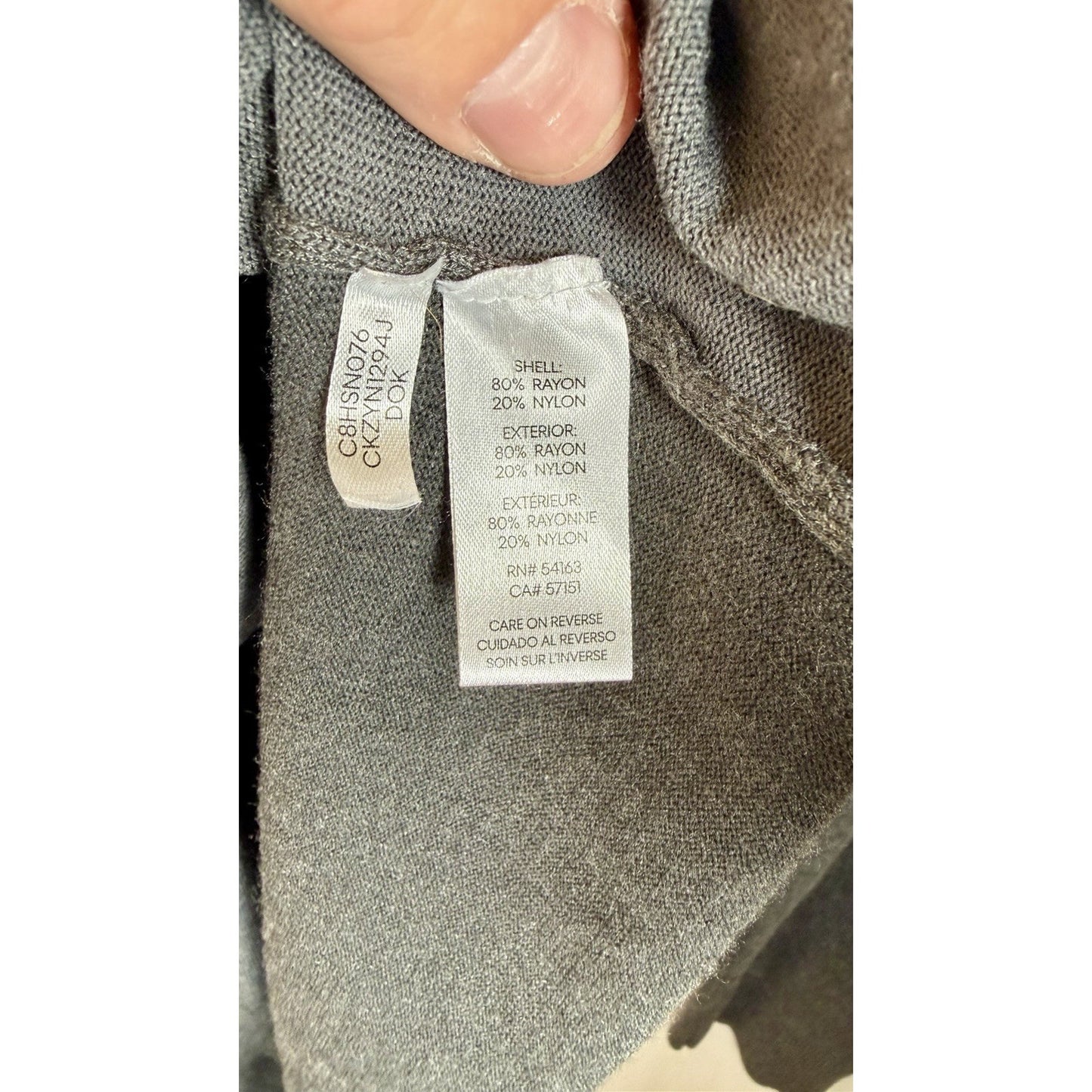 Calvin Klein Womens Turtleneck Grey Sweater Long sleeve M Gold Buttons