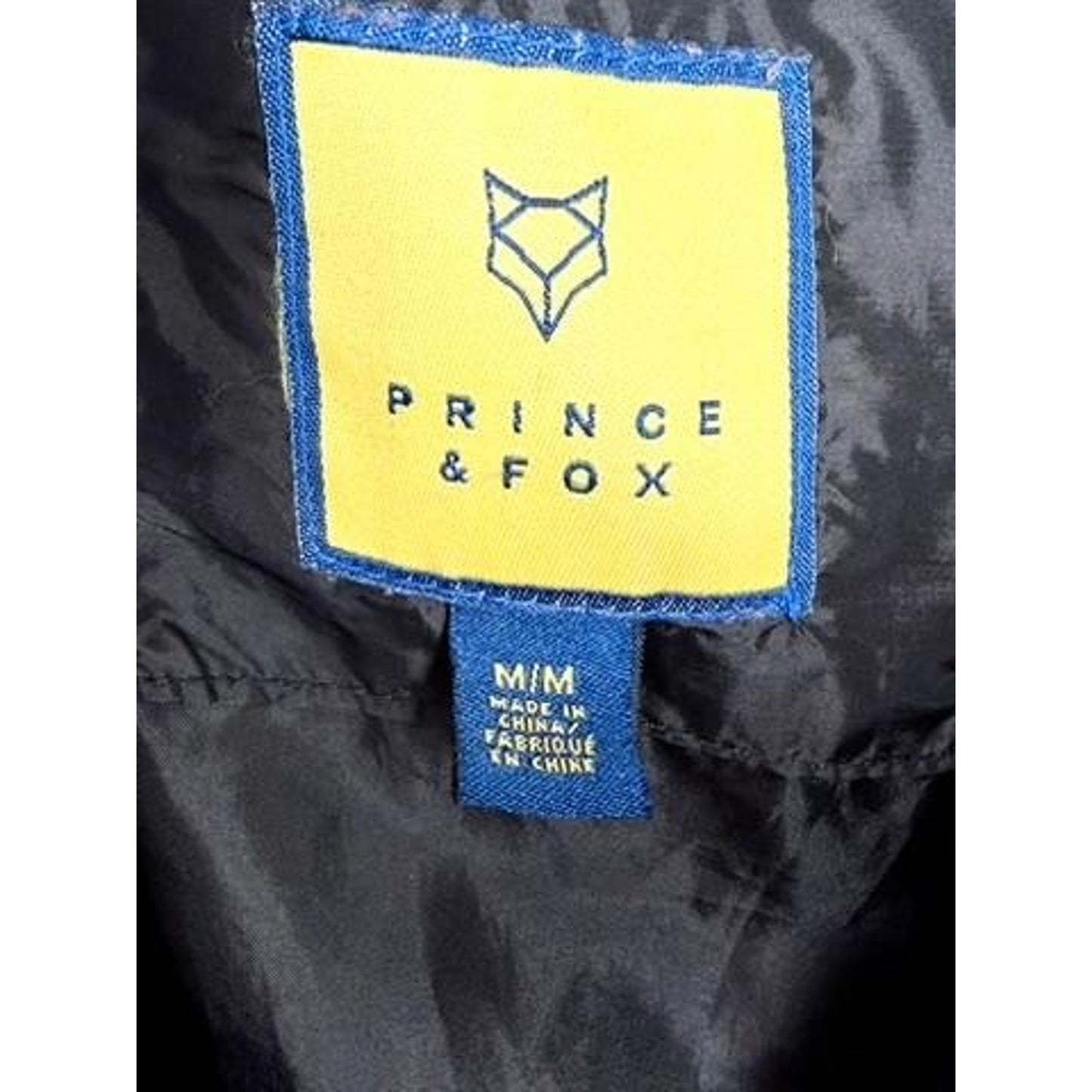 Prince & Fox Puffer Vest Mens Medium Black Full Zip Quilted Sleeveless Jacket