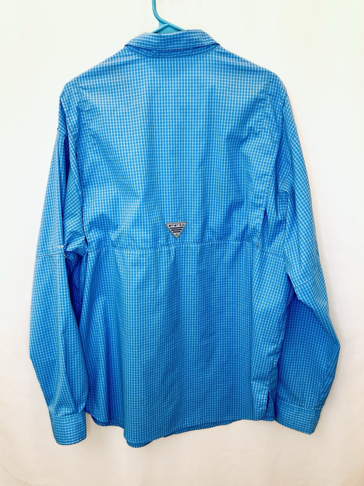 Columbia Super Tamiami Shirt Men's Large Blue PFG Vented Button Down Omni Shade