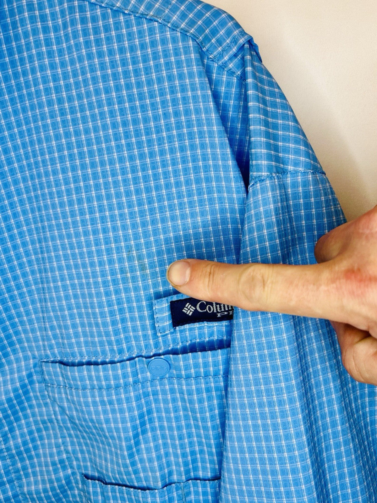Columbia Super Tamiami Shirt Men's Large Blue PFG Vented Button Down Omni Shade