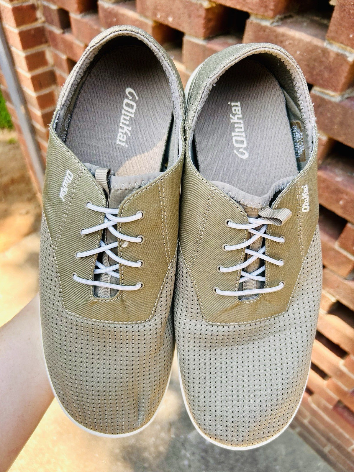 OluKai Nohea Moku Men's Size 12 Boat Shoes Slip On Drop Heel | Clay & Tapa