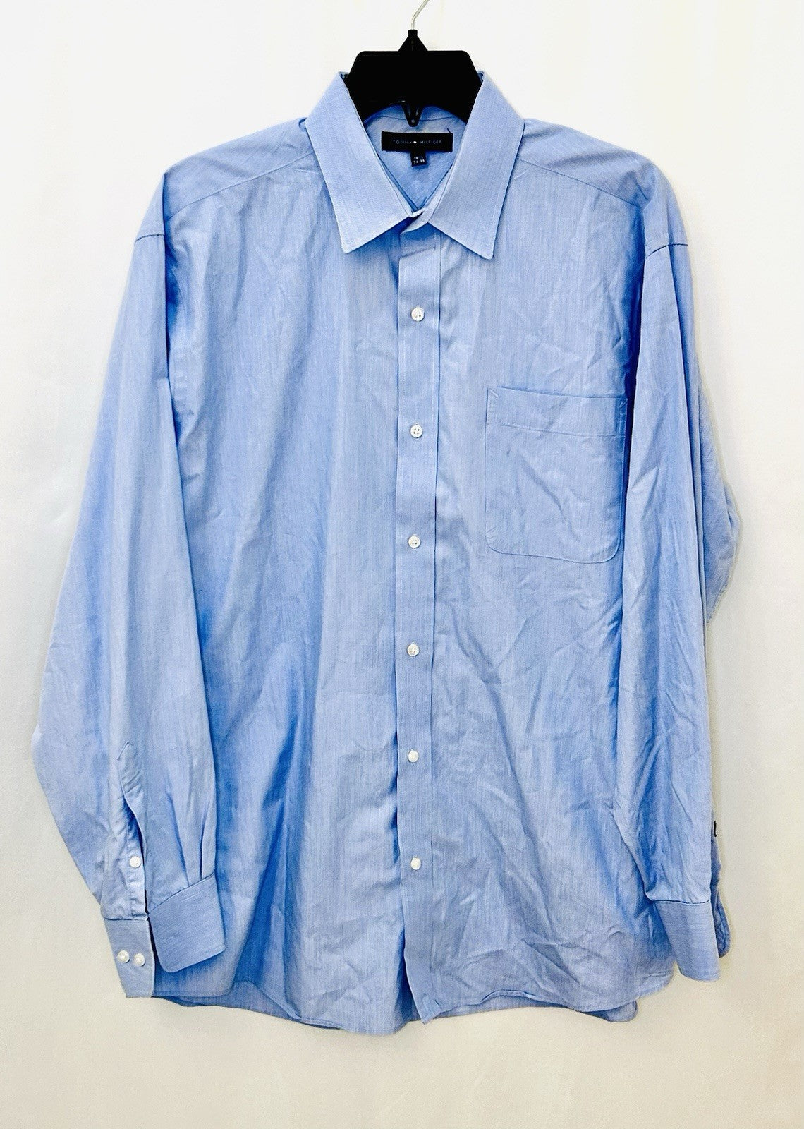 TOMMY HILFIGER BUTTON DOWN MENS SHIRT 16 1/2 34/35 REGULAR FIT LIGHT BLUE