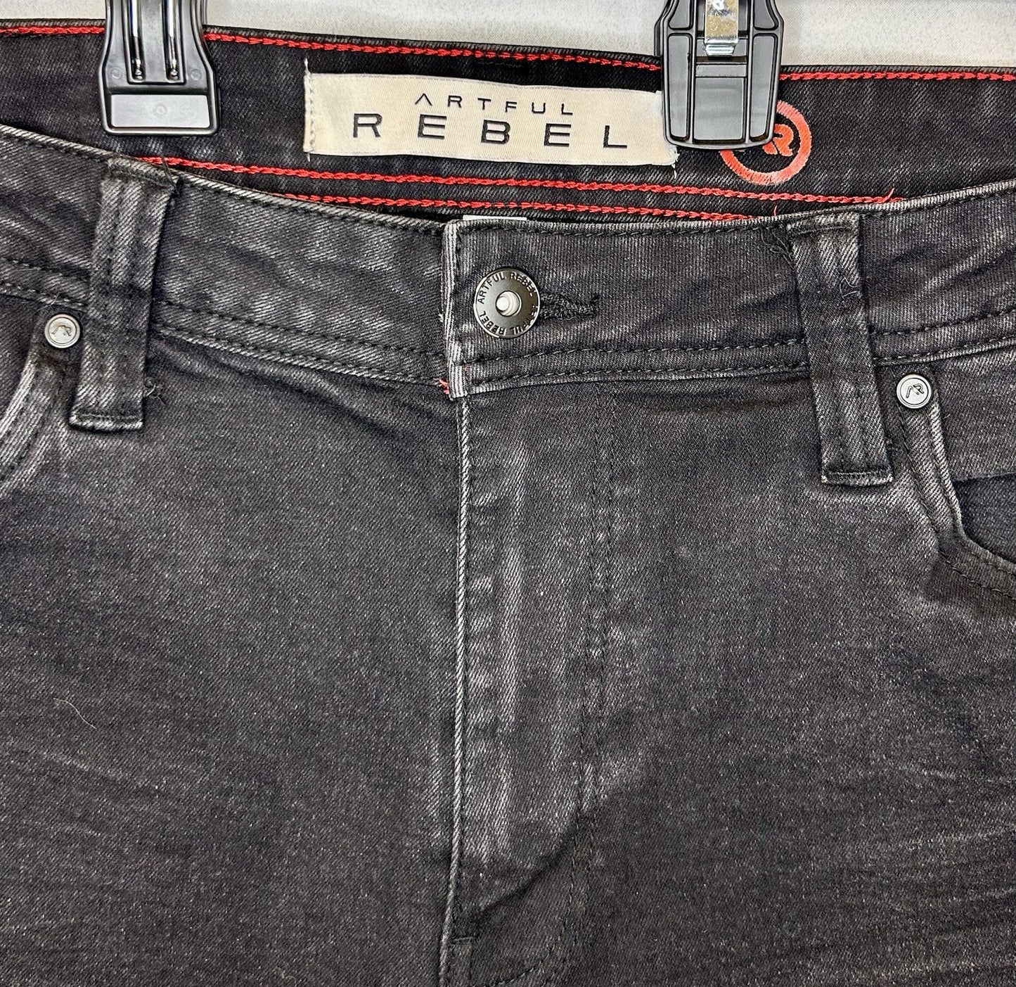 Artful Rebel Jeans Men's 34x32 Black Denim Slim Straight Leg