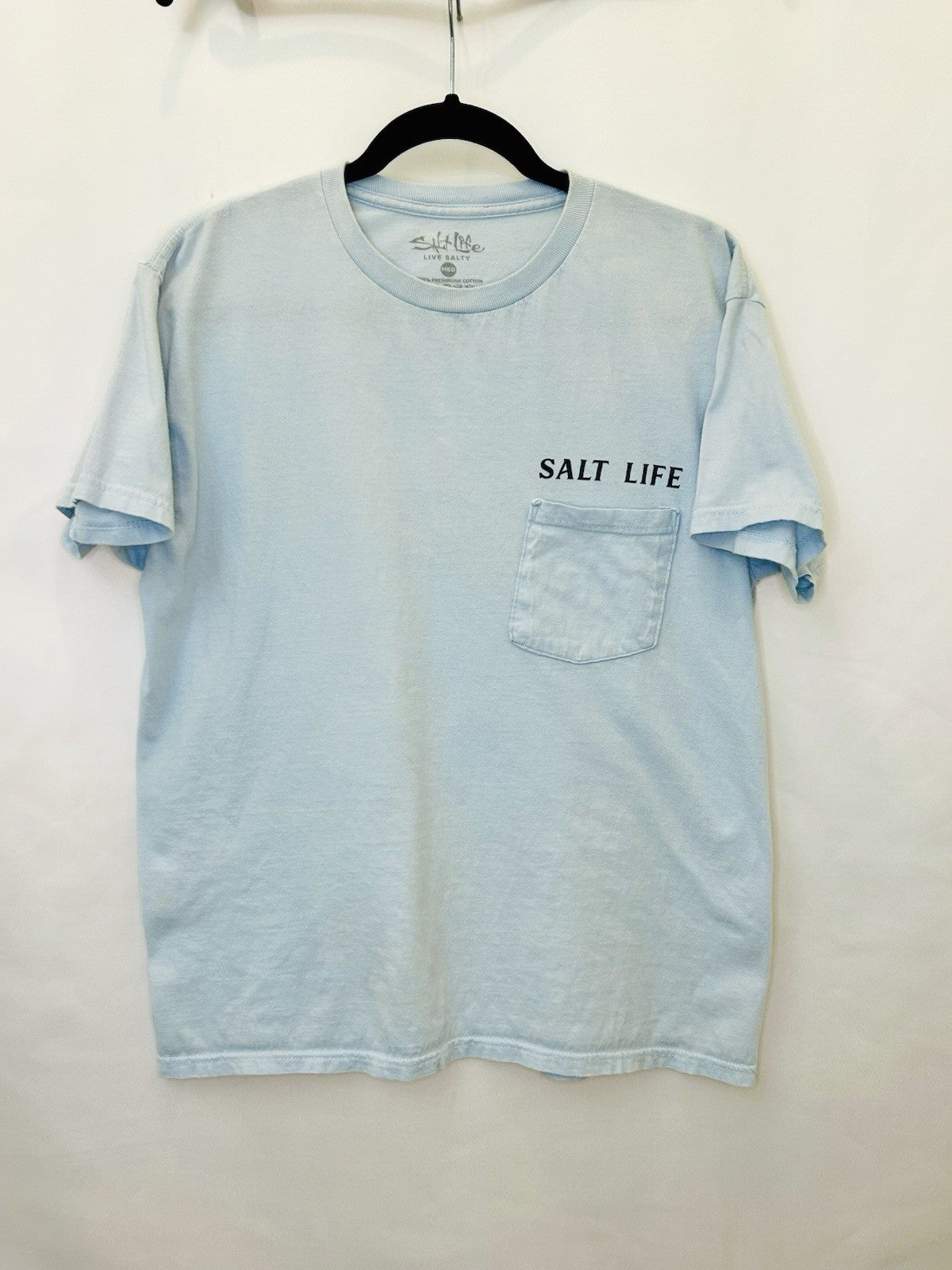 Salt Life Men's Marlin State of Mind Short Sleeve Tee- Blue Stone - Size Medium