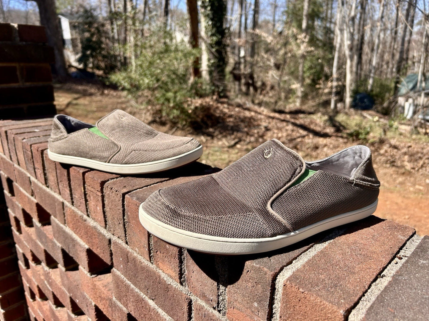 OLUKAI Nohea Mesh Men's Slip On Sneaker Color: Mustang/Lime Men’s 11.5 - No Box!
