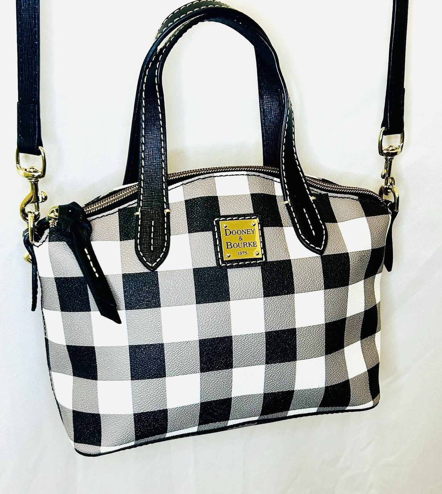 Dooney & Bourke Novelty Printed Coated Cotton Ruby Satchel w/ Crossbody Strap
