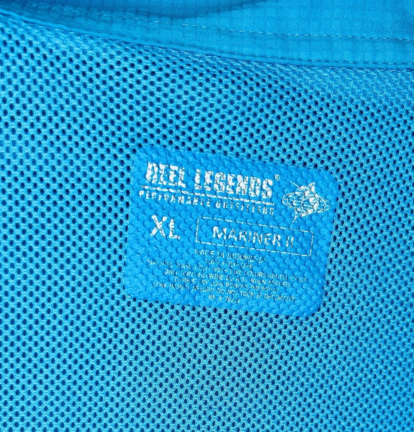 Reel Legends Shirt Adult XL Aqua Blue Vented Short Sleeve Fishing Hiking