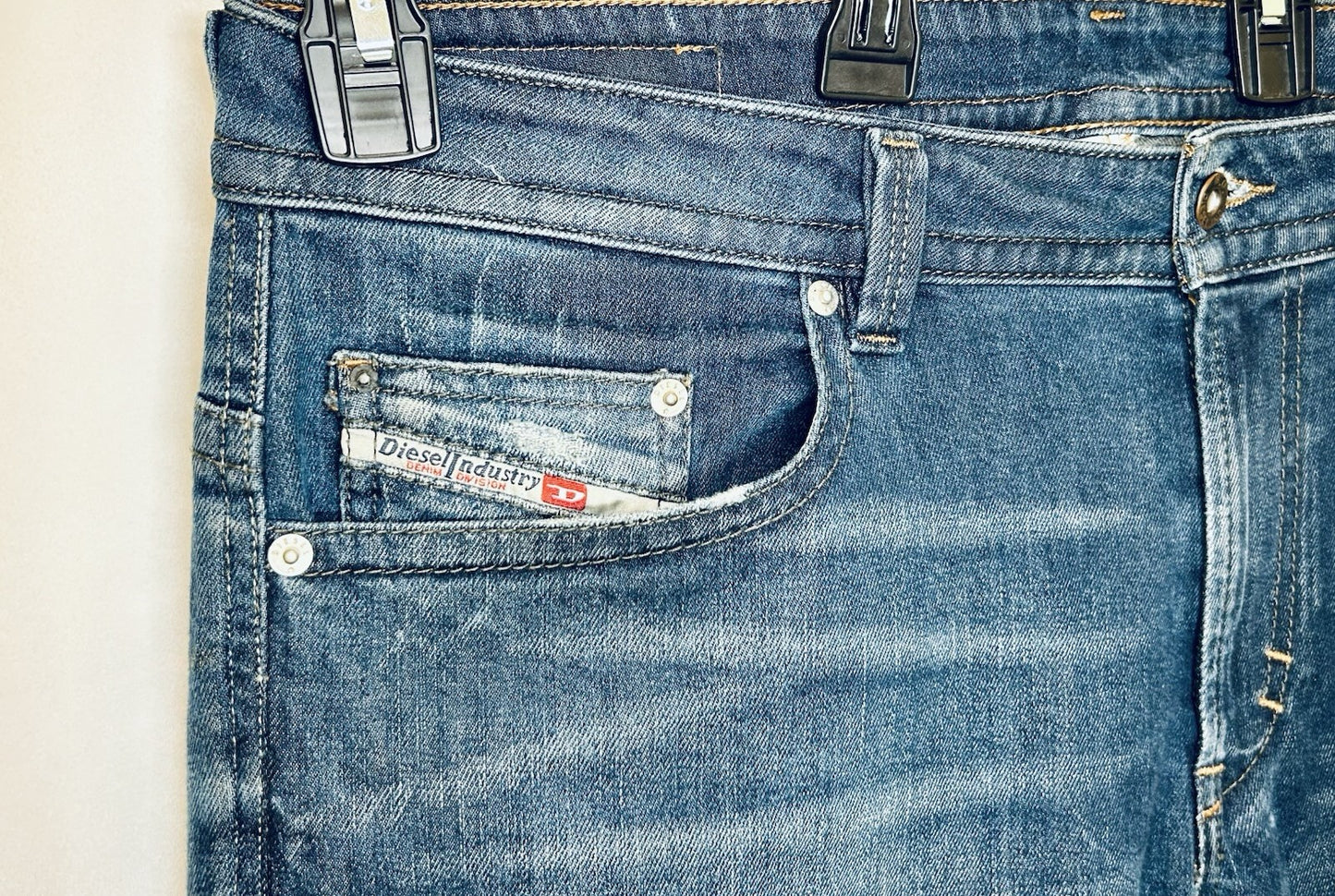 Diesel Jeans Thavar Men’s 34x33 Slim Skinny Fit Dark Wash (34x31 Measured)