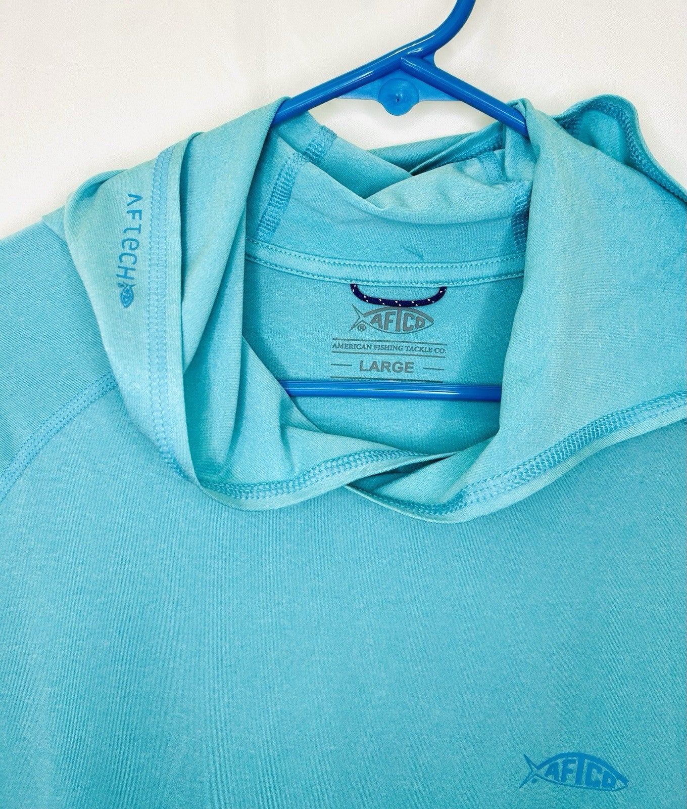 AFTCO SAMURAI HOODED SUN SHIRT - MEN’S SIZE LARGE - MINT