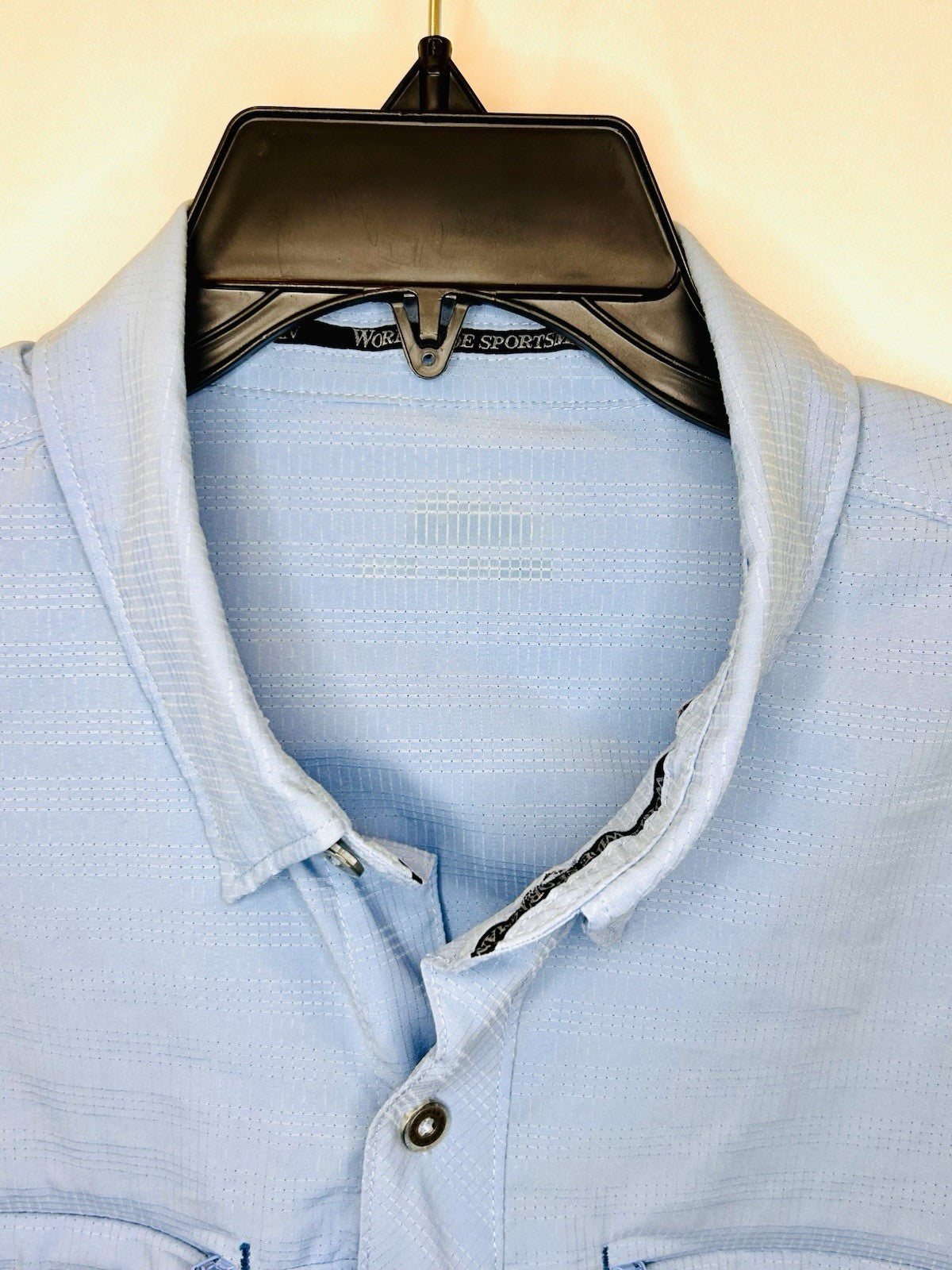 World Wide Sportsman Light Blue Long Sleeve Fisherman Button Up Shirt Men’s XL