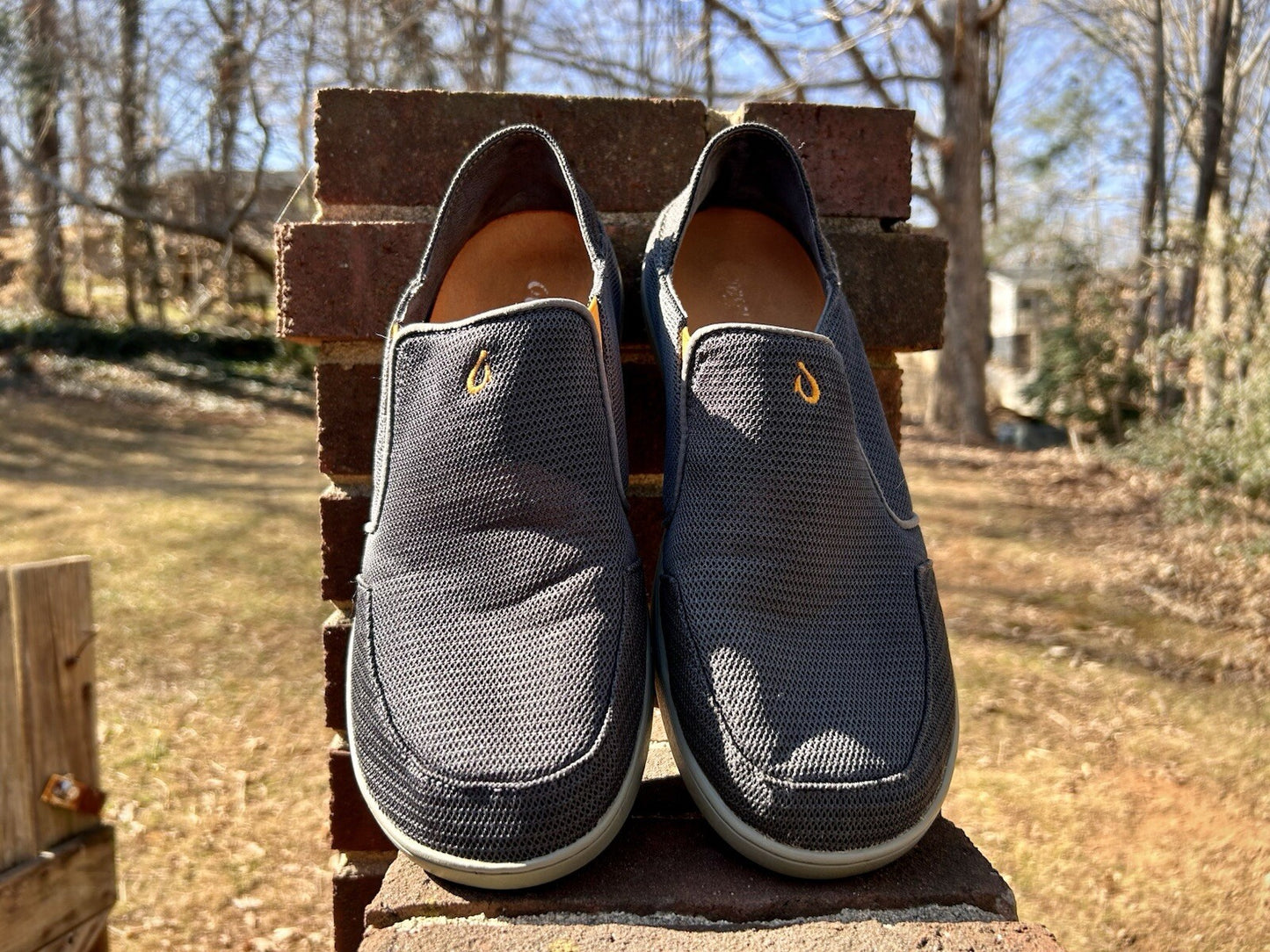 OLUKAI Nohea Mesh Men’s Slip On Sneakers Color Blue Depth Size 11.5