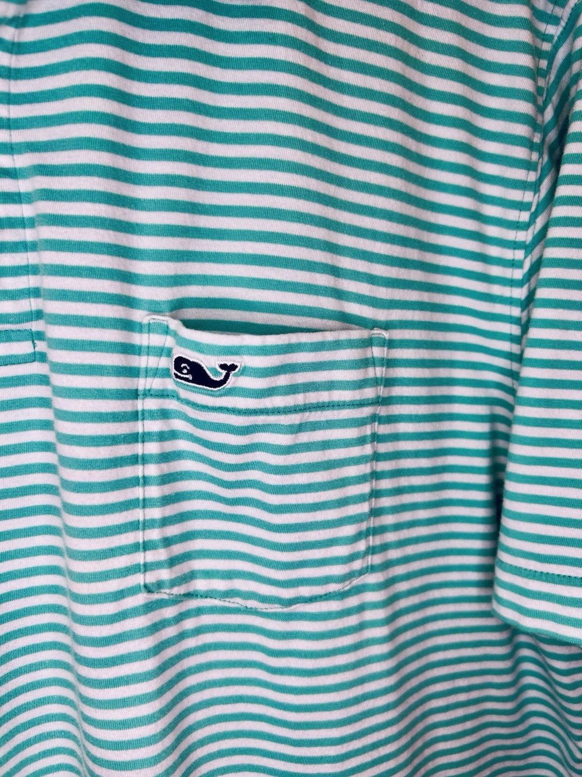 Vineyard Vines Performance Polo Shirt Men's Large Green White Striped Golfing