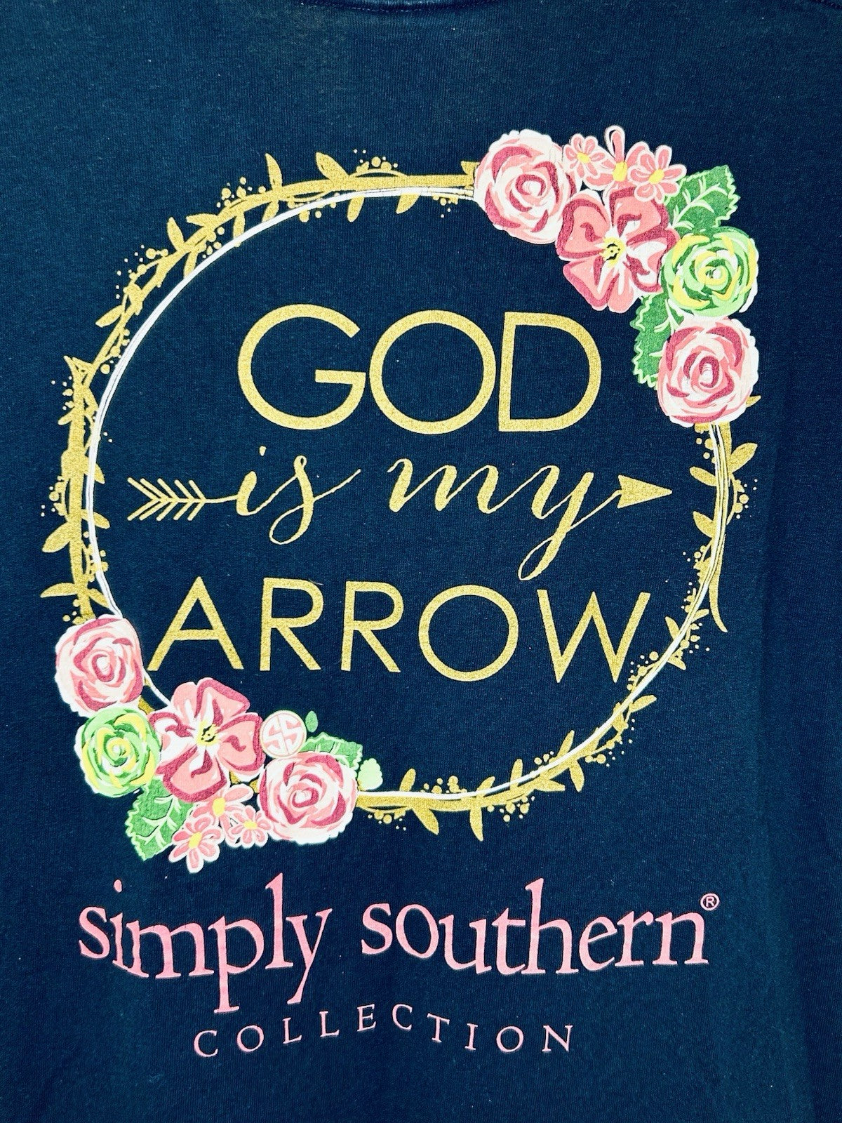 Simply Southern Women’s “God Is My Arrow” T shirt Size Medium
