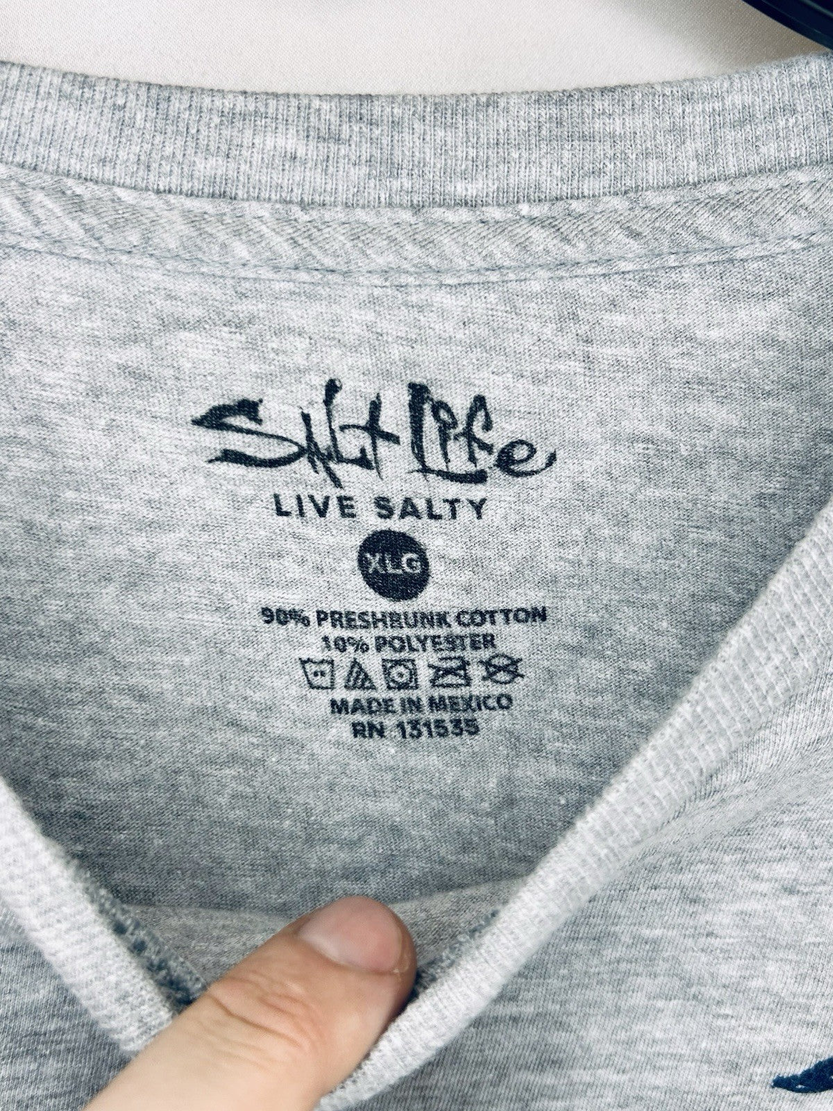 Salt Life Graphic T-shirt Mens XL Cotton Grey Long Sleeve | Livin’ Salty