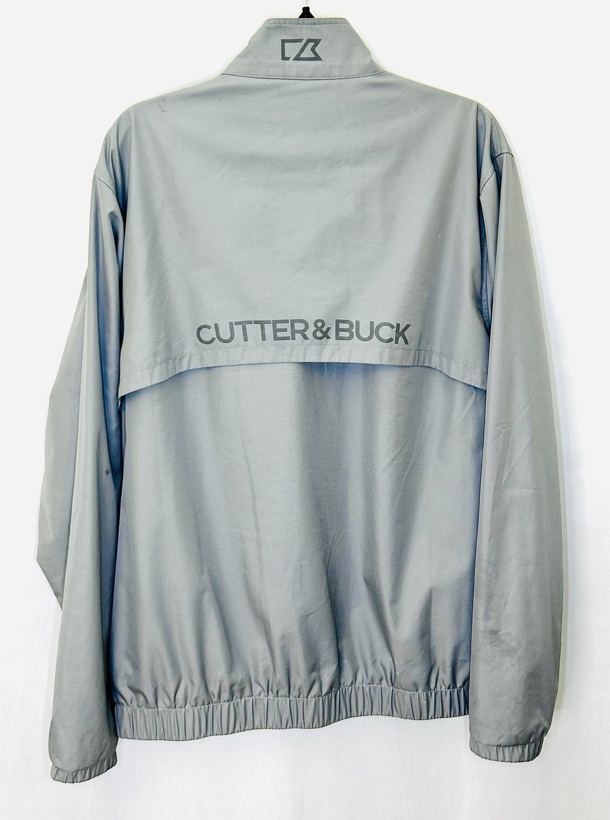 CUTTER BUCK CB WeatherTec ZipUp Windbreaker Gray Vented Wind Resistant SZ Large