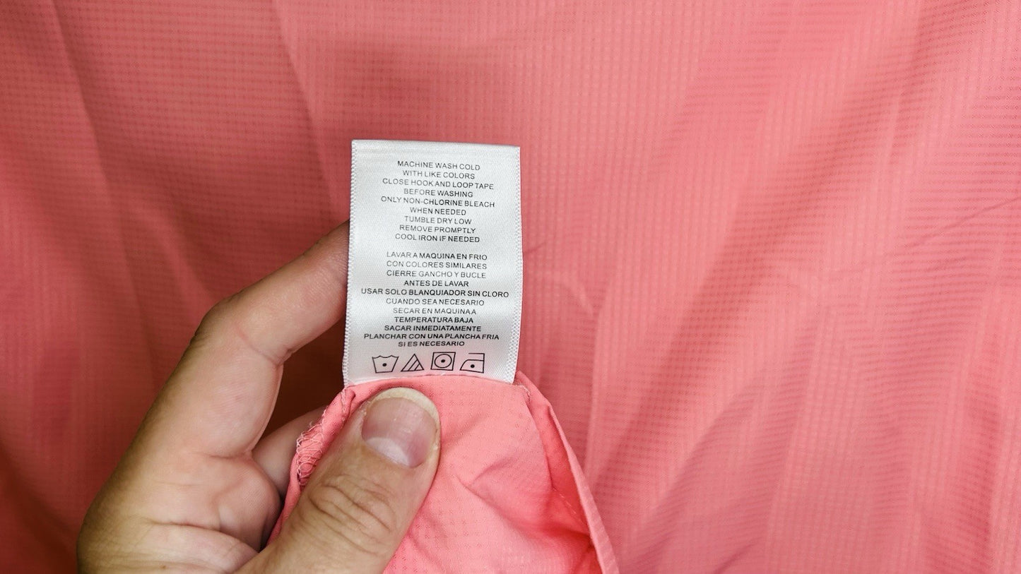 Habit Mens Short-Sleeve Button-Front Shirt, Salmon Red, UPF 40+, Size XL, EUC
