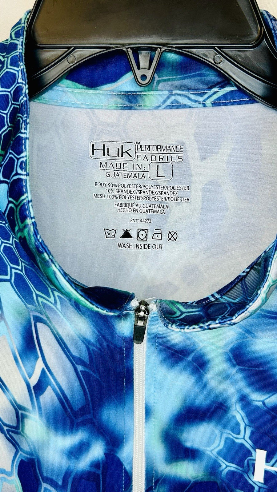 HUK Fishing Kryptek Pontus 1/4 Zip Camouflage Outdoor Performance Shirt Size L