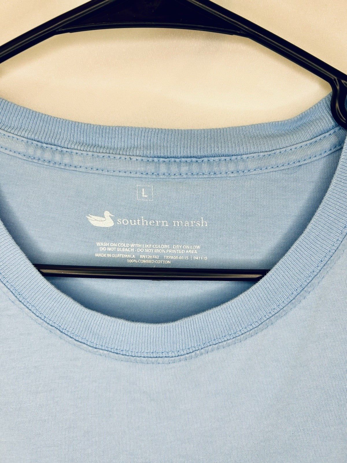 Southern Marsh Shirt Mens Large Blue Casual NC Graphic Cotton Short Sleeve