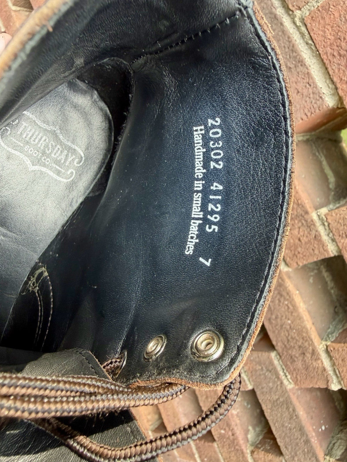 Thursday Boots Captain Men's Size 11 Wide Brown Leather Cap Toe Lace Up