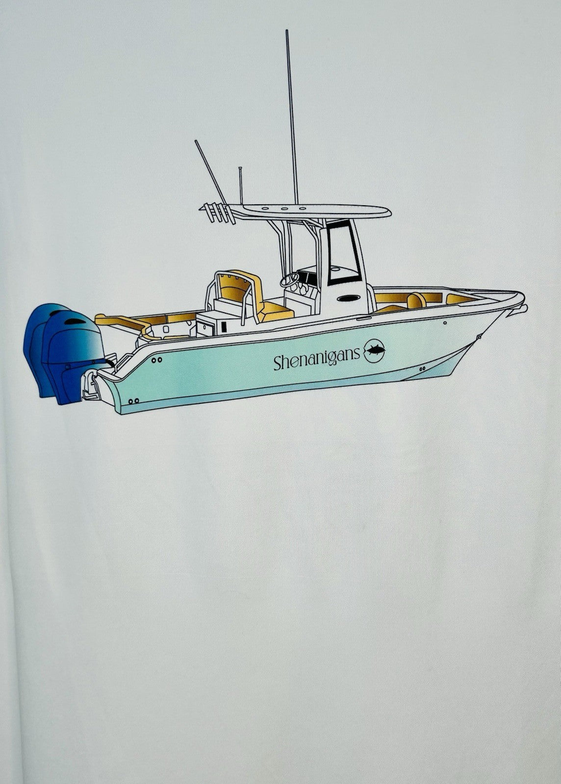 Sport-Tek Custom Shenanigans Performance Fishing Shirt - White - Men’s XL