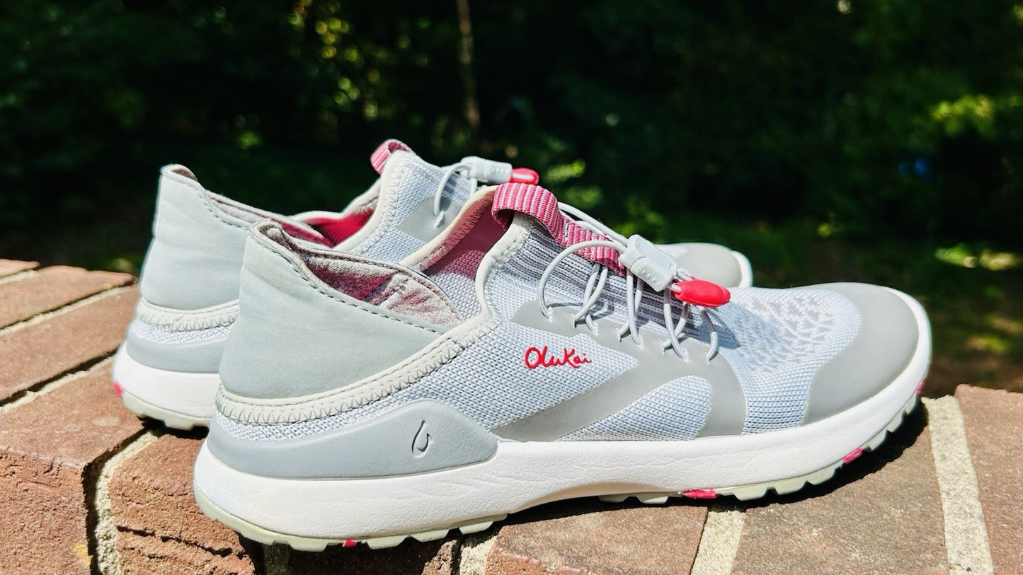 Olukai Women's Miki Trainer Athletic Casual Shoe Pale Grey/Poi Size 7M