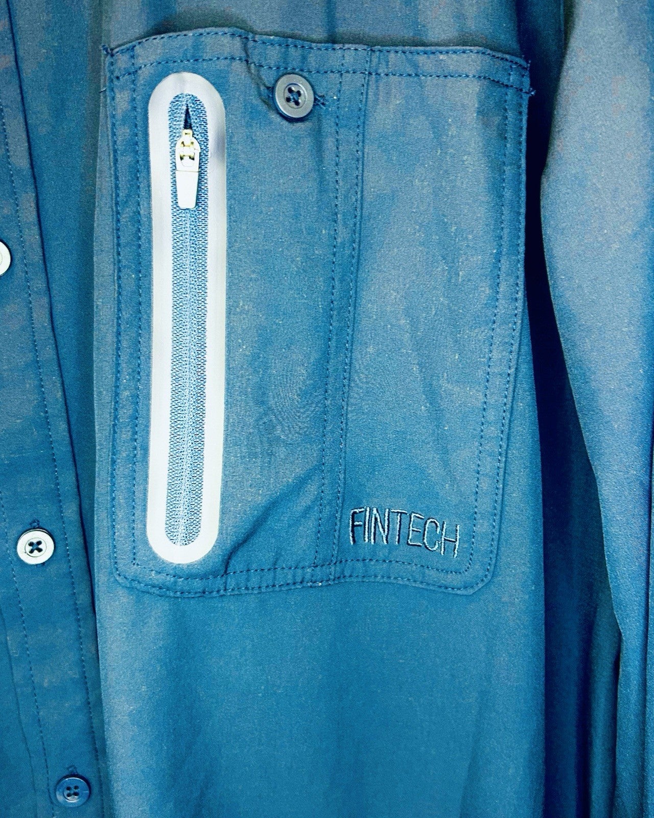 Fintech Fishing Deep Sea Long Sleeve Shirt w\ Vented Back Blue XL