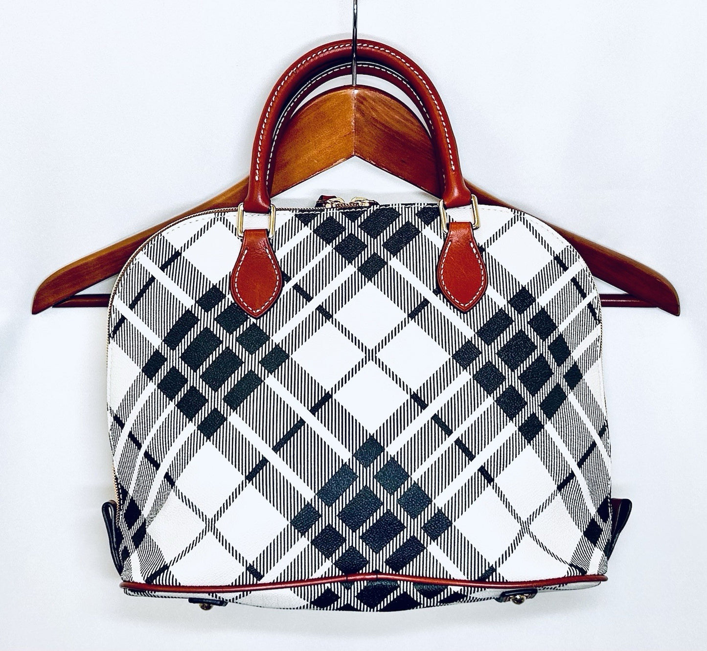 RARE!!! NWOT DOONEY & BOURKE Harding Zip Zip Satchel Plaid Medium Purse HandBag