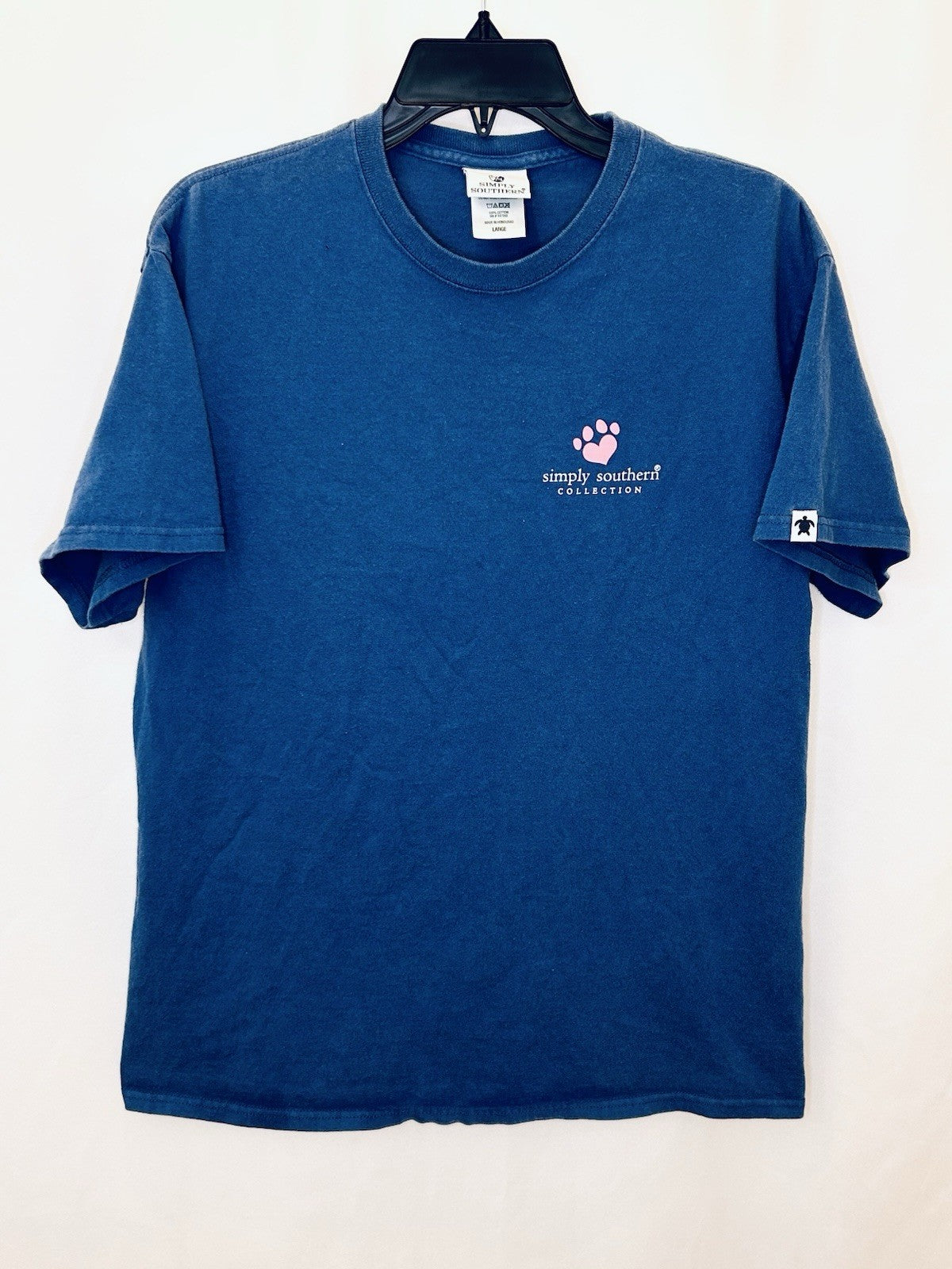 Simply Southern Fur Mama T-Shirt Womens Size Small Blue Short Sleeve Dog Prints