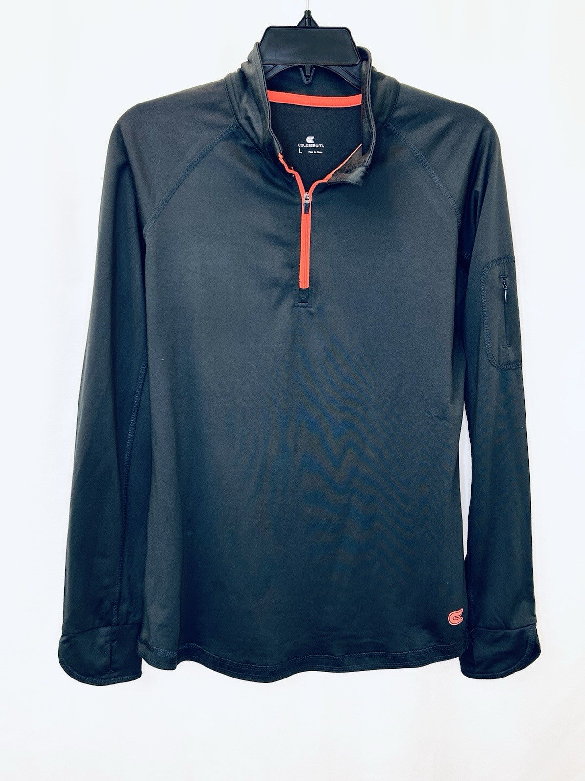 COLOSSEUM WOMEN Large Training Jogging C-DRI SHIRT 1/4 ZIP PULLOVER Grey L/S