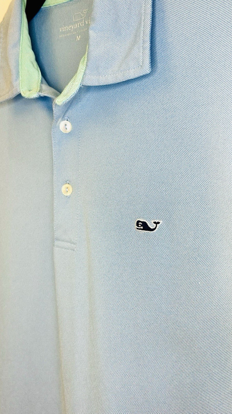 Vineyard Vines Performance Men's M Medium Golf Shirt Polo Collared S/S Blue Logo