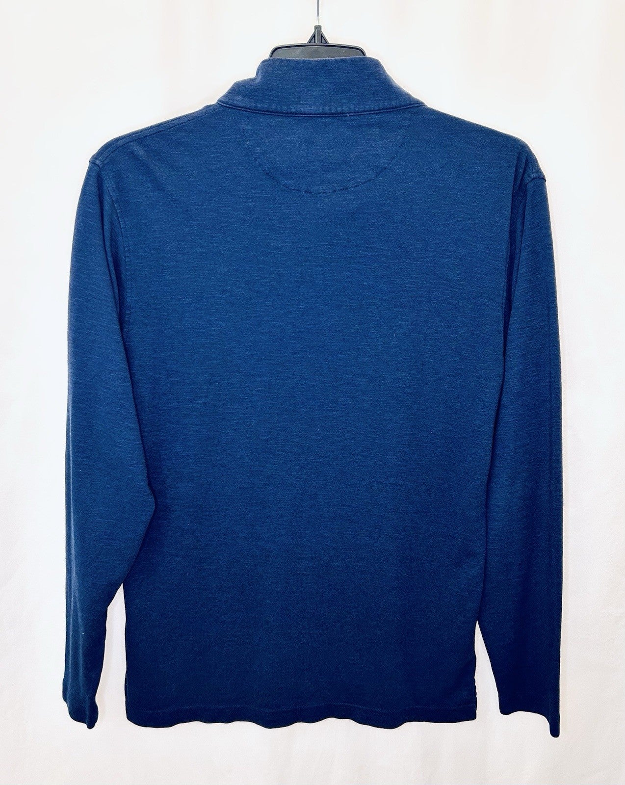 Fish Hippie 1/4 Zip Pullover L Men Teal Blue Cotton Modal Made India YGI Q4-77