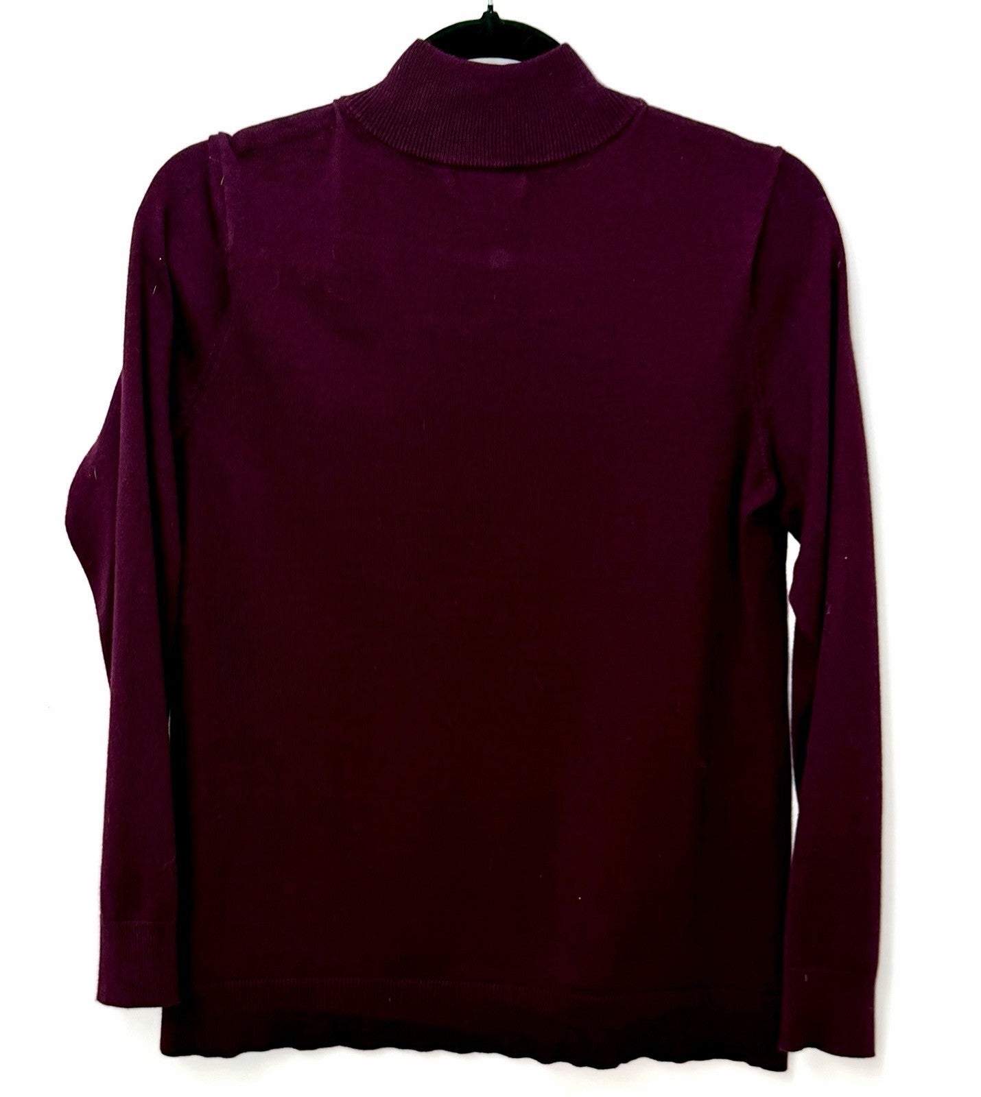 Calvin Klein Womens Plum Knit Pullover Sweater Medium Mock Neck Modern Classic