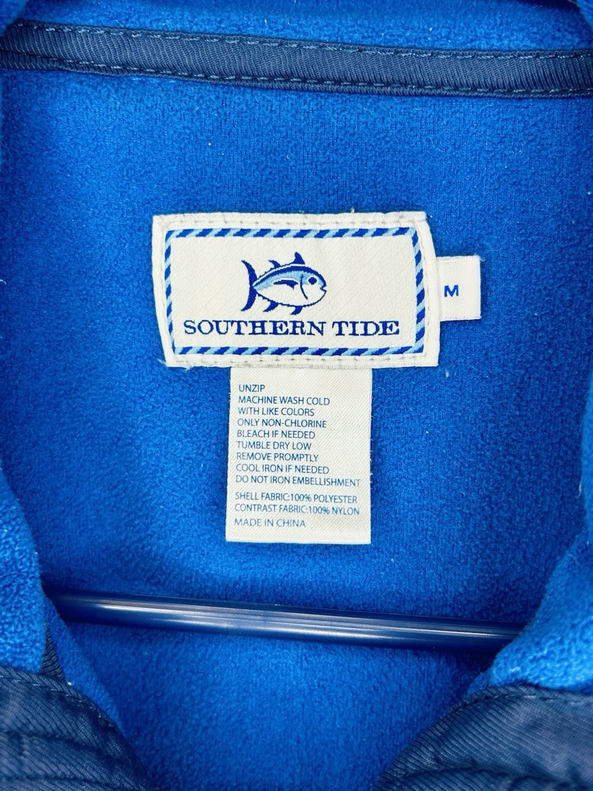 Southern Tide Men's Fleece Vest Medium Sweater Golf Outdoor Heather True Navy
