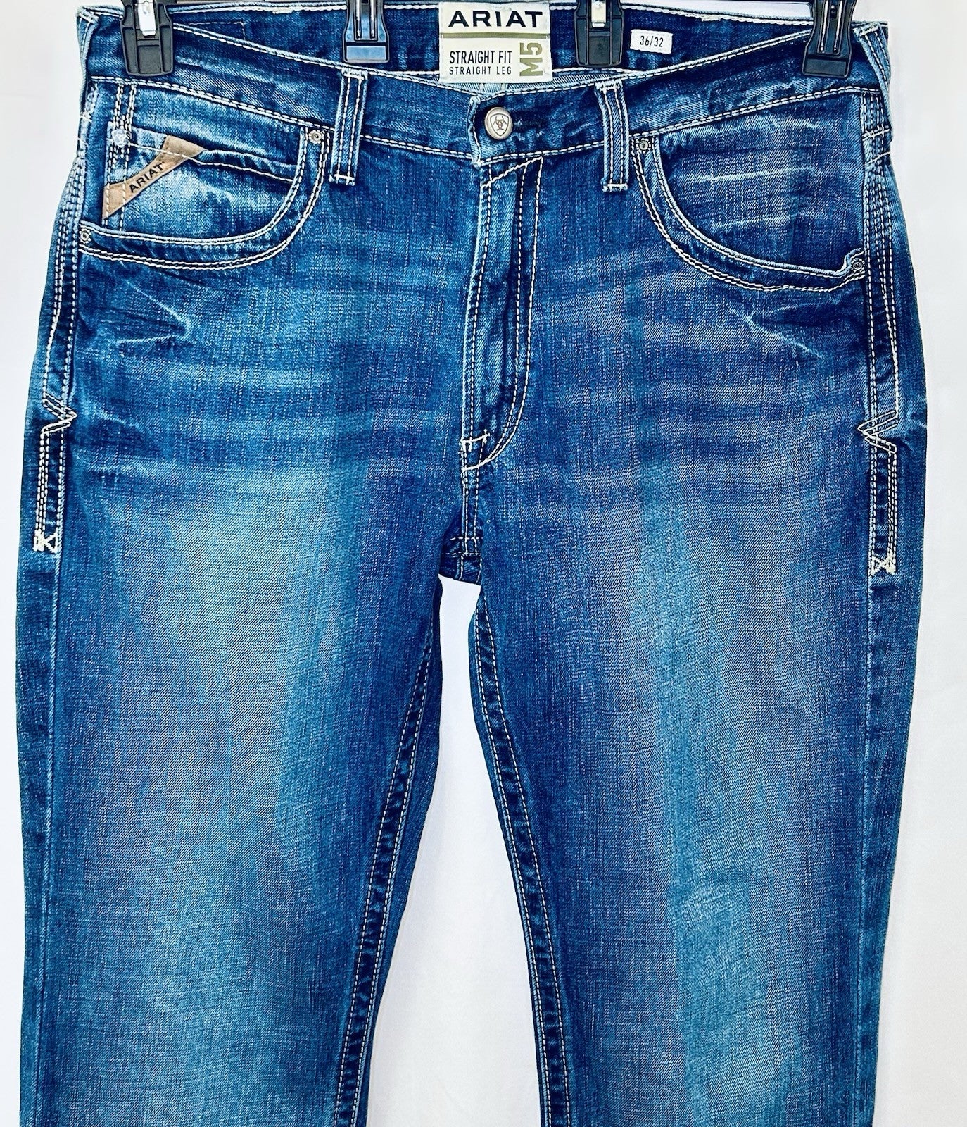Ariat M5 Slim Straight Leg Blue Jeans Denim Mens Size 36x32