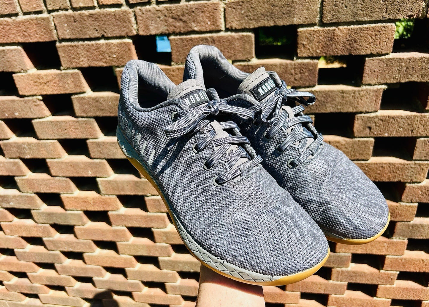 NOBULL Super Fabric Mens 11.5 Grey/Gum Running Athletic Sneakers Trainers Shoes
