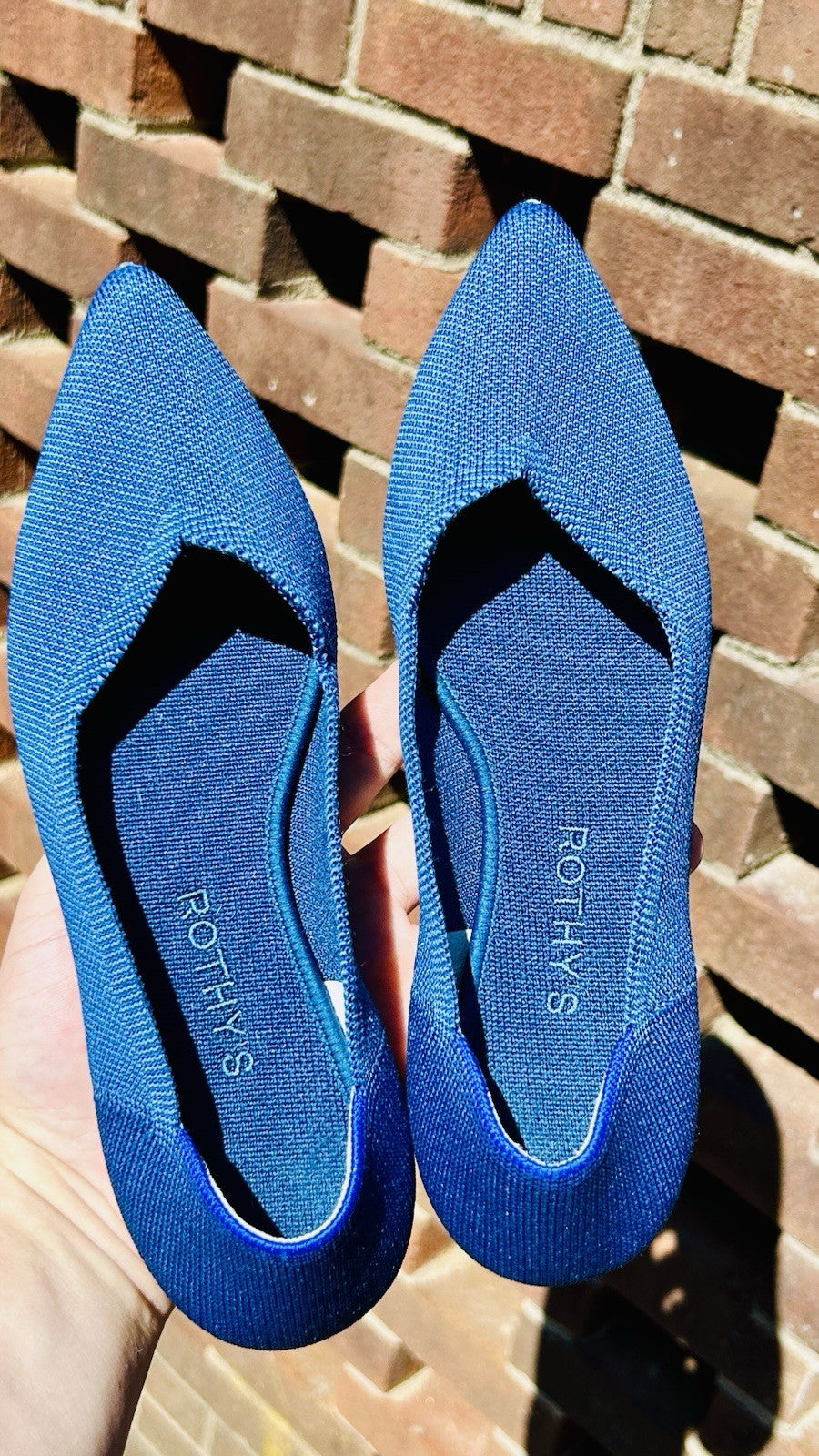 NWOT Rothy’s The Point Women’s Flat Slip On Shoes Deep Ocean Blue Size 8