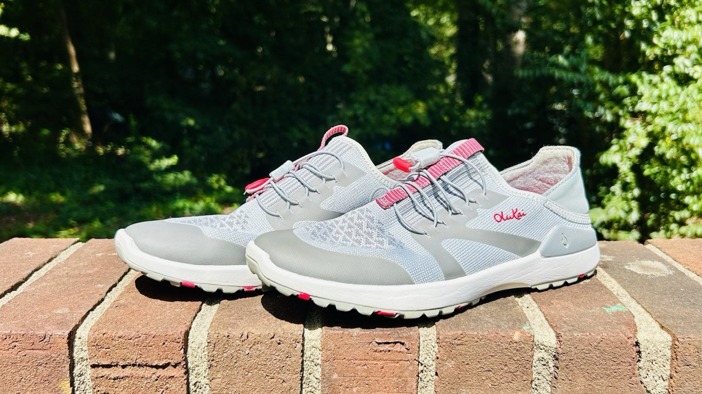 Olukai Women's Miki Trainer Athletic Casual Shoe Pale Grey/Poi Size 7M