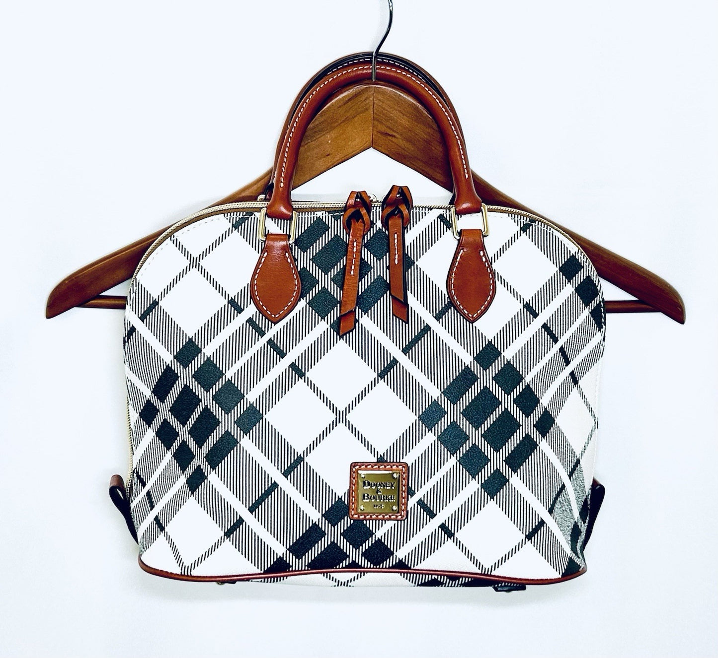 RARE!!! NWOT DOONEY & BOURKE Harding Zip Zip Satchel Plaid Medium Purse HandBag