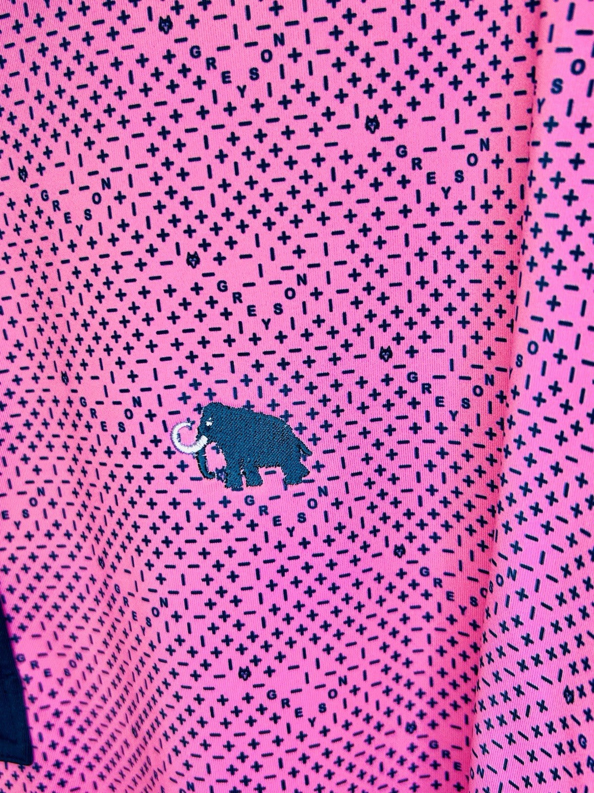Greyson Golf S/S Polo Shirt Plus Minus Print Wild Rose Pink Men’s L Large