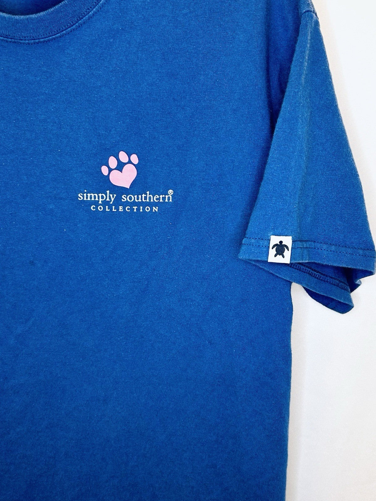Simply Southern Fur Mama T-Shirt Womens Size Small Blue Short Sleeve Dog Prints