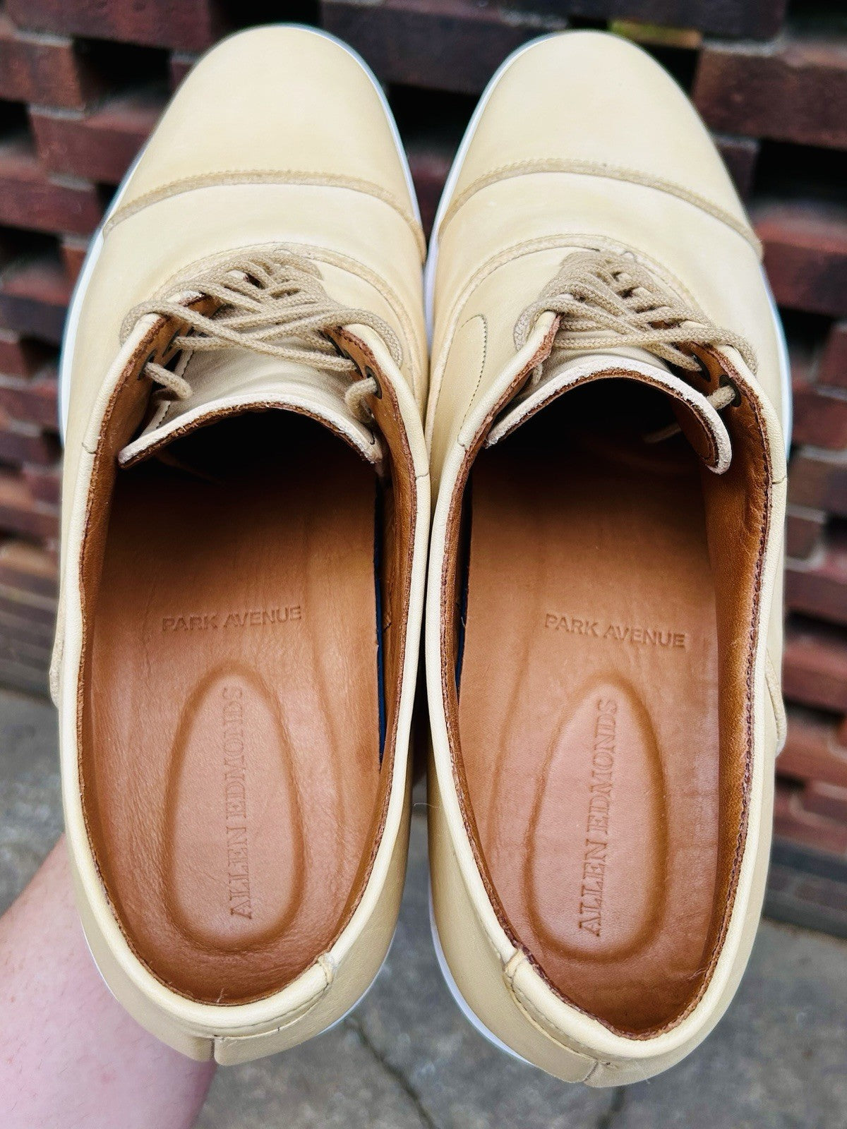 Allen Edmonds Men’s Park Sneaker | Size 10 | Parchment Leather | $300 Retail